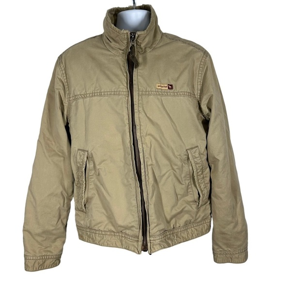 ABERCROMBIE & FITCH Men’s Distressed Vintage Tweed Jacket Medium Military Field - Picture 1 of 14